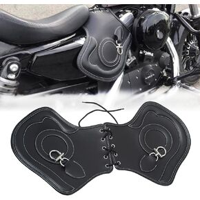 HIYOYO Leather Heat Shield Deflector Universal Motorcycle Side Saddle Heatshield Compatible with Harley Touring Sportster Dyna Softail Honda Ya-maha Suzuki Kawasaki