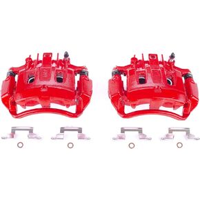 Power Stop Rear S4690 Pair of High-Temp Red Powder Coated Calipers