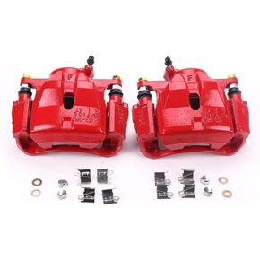 Power Stop Front S3196A Pair of High-Temp Red Powder Coated Calipers