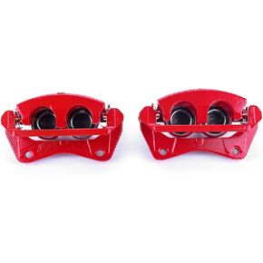Power Stop Front S3826 Pair of High-Temp Red Powder Coated Calipers