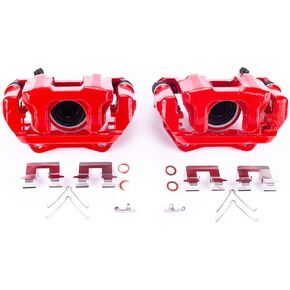 Power Stop Rear S7142 Pair of High-Temp Red Powder Coated Calipers