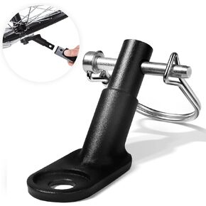 Anley Bike Trailer Coupler Hitch Connector - Compatible with Wide Range of Bike Trailers - Rust Proof Metal Bike Trailer Coupler Bicycle Attachment Adapter for Kid, Cargo and Pet Trailer (Angled)