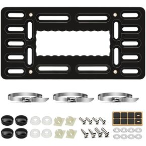 XCLPF Front License Plate Bracket. no Drill Front License Plate Bracket .Front License Plate mounting kit. Universal Bumper Car Frame Mount Adapter with Stainless Steel Screw Cap,Cable Ties
