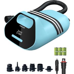 7800mAh Rechargable SUP Air Pump TPS300,20PSI Electric Paddle Board Pump with Auto-Off Feature, Dual Stage Inflation & Deflation, AC/DC Battery for SUP, Inflatable Tent, Boat, Kayak