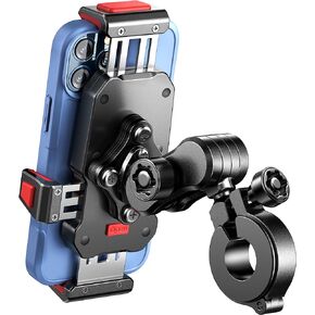 JOYROOM Aluminum Alloy Motorcycle Phone Mount with Vibration Dampener, Motorcycle Phone Holder for Motorcycle Harley Bike Bicycle Scooter ATV/UTV, Compatible with iPhone, Samsung, All Cell Phones