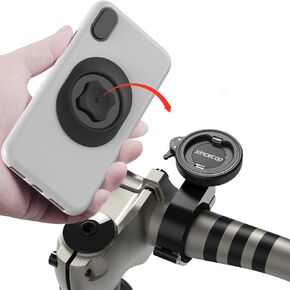 Bike Phone Mount,Motorcycle Phone Holder with Universal Adapter,Out Front Bicycle Handlebar Mount for Mountain Bike,Scooter,Electric,MTB and Road Bike-Compatible with iPhone and More Smartphones