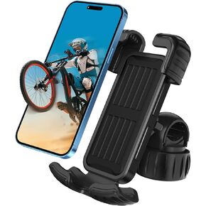 Bicycle Cell Phone Holder, 360 Degree Adjustable, Quick Mount, Bicycle Handlebar Cell Phone Holder for iPhone 14 Pro Max / 13/12, Galaxy S10 and 4.7-6.8 Inch Phones (Black)