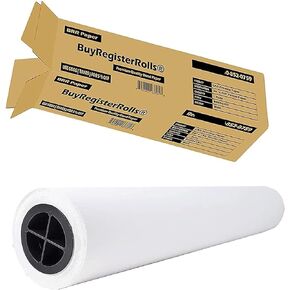 36’’ x 150’ Plotter Paper (New & Premium 1 Roll) 20 lb Uncoated 96 Bright White (75 GSM with 2’’ Core) CAD Paper Rolls For Engineers, Architects, Copy Service Shops w/Inkjet Printers