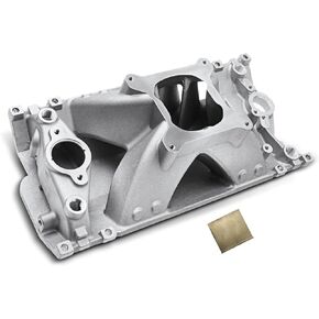 A-Premium Engine Aluminum Single Plane High Rise Aluminum Intake Manifold Compatible with SBC Chevy 350 Engine, 3000-7500+ RPM - Small Block Vortec - 6.06 inch Height