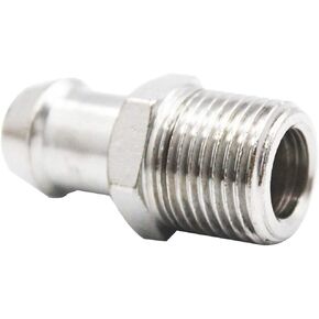 Chrome Steel Intake Manifold Heater Hose Threaded Connector 1/2" NPT 5/8 Barb Fitting for SBC BBC Chevy