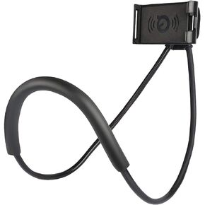Cell Phone Stand Hanging on Neck Upgraded, Juerly Hands-Free Mobile Phone Holder Clip on Bed/Table 360° Rotation iPhone Tablet Mount Bracket, 27.6''/70 cm Length for 4.7''-7.6'' Screen