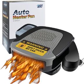 Car Heater 130W 2 in 1 Automobile Windshield Fast Heaters That Plugs Into Cigarette Lighter Portable Fast Heating Defrosting Defogger 12V Black (5007) in Kuwait