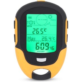 Altimeter Barometer, Mobile Weather Device Altimeter Barometer Compass Hygrometer Thermometer, Multifunctional Handheld Altimeter with LCD Display for Hiking Camping Outdoor Sports