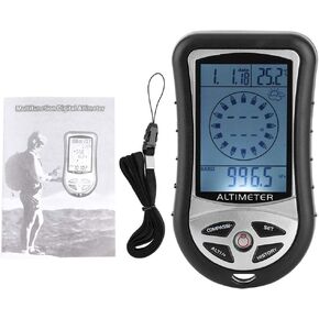 Zerodis Barometer Altimeter,Portable Compass Multifunctional Electronic Weather Altimeter Altitude Barometer for Forecast Hand-Hold Hiking Camping Outdoor Lover