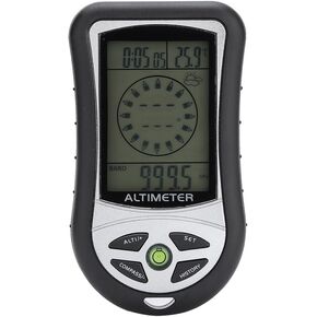 Digital Compass, 8 in 1 Multi-Functional LED Outdoor Compass Altimeter Barometer Thermometer Weather Forecast Clock for Rock Climbing Hiking Camping