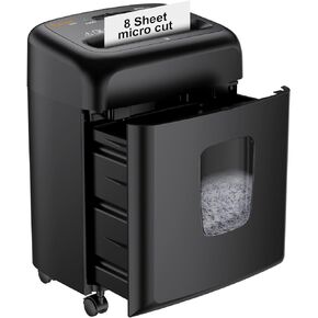 Bonsaii 8 Sheet High Security Micro Cut Paper Shredder with 4 Gallon Pullout Basket, Credit Cards/Mail/Staples/Clips Shredder for Home Office Use (C206-G)