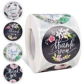 500 Pcs 2 Inch Thank You Stickers, Thank You Stickers Roll, Thank You Labels for Small Business, Handmade Goods, Greeting Cards, Business Greeting Cards, Gift Wraps.
