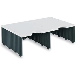 Ultimate Office TierDrop Standard 4-Compartment (وحدة إضافية) - فرز المستندات والنماذج والبريد - ميزات بناء متينة قابلة للتوسيع، تصميم تجميعي بدون أدوات (رمادي مع أسود)