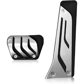 Steel Foot Gas Accelerator Brake Pedal Pad Cover Compatible with BMW 2 3 4 5 6 7 Series X3 X4 X5 X6 X7 Z4