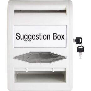 Amazon Basics ABS Ballot Box With Lock and Key, Non-clear