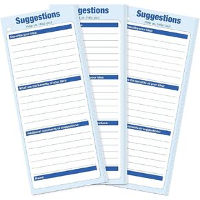 KYODOLED 250-Sheet Suggestion Cards for Suggestion Drop Box, 3.15" x 8.5" Blank Suggestion Form for Customer Feedback, Comment, Improvement for Small Businesses Supplies, Restaurants, Church, School