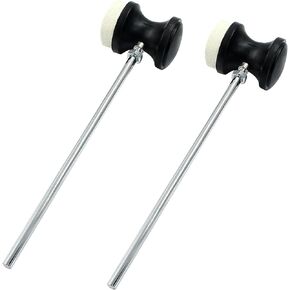 Hordion 2Pcs Felt Bass Drum Beater Kick Pedal Mallet, Drum Foot Pedal Beater Pad for Percussion Instrument Accessory Part
