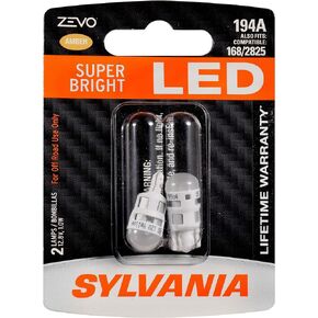 SYLVANIA ZEVO 194 T10 W5W Amber LED Bulb, (Contains 2 bulbs)