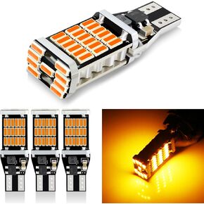 4 PCS LED Reverse Light Bulb, 360 Degree Lighting, 6500K 800LM Car Turn Signal Bulbs, T15 4014 45SMD High Brightness Brake Light for Most Cars Trucks RVs (White)