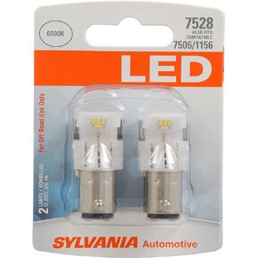 SYLVANIA - 7528 LED White Mini Bulb - Bright LED Bulb, Ideal for Daytime Running Lights (DRL) and Back-Up/Reverse Lights (Contains 2 Bulbs)