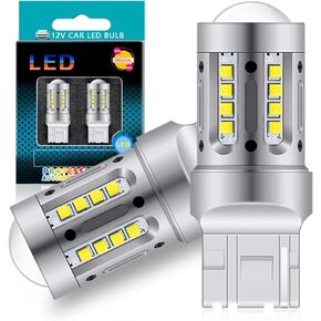 Upgrade 7440 7443 LED Bulbs for Reverse Brake Lights, 7441 7444 T20 W21W Replacement for Backup Tail Parking and DRL Lights, 500% Brighter Super Bright Xenon White 6500K Pack of 2