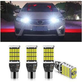4 Pack LED Car Reverse Lights, T15 4014 45SMD Chipsets Backup Light Blinker Bulb, Car Brake Stop Canbus Error Free Turn Signal Light, Non Polarity 12V DC W16W (White)