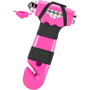 Window Breaker, 2 Pack Automotive Escape Tool with Car Window Breaker and Seatbelt Cutter, Glass Breaker Car Essentials Emergency Escape Tool for Women（Pink+Baby Blue）