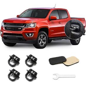 JINCHEN Aluminum Tie Down Anchors 4 Pcs Truck Bed Set Side Wall Anchor fit for 2007-2023 Chevy Silverado/GMC Sierra, 2015-2023 Chevy Colorado/GMC Canyon (Red)