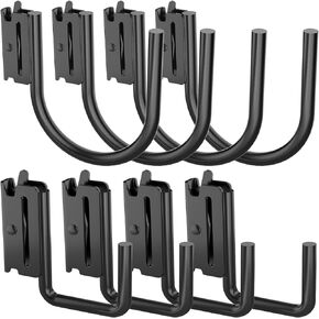 8PCS Heavy Duty E Track J Hooks,Semi-Trucks Trailer Hang Tools with 2"and 4",E Track X Track Steel Hanger Spring Fitting E Track Accessories for Enclosed Trailer, Cargo Van,Semi-Trucks Trailer,Black