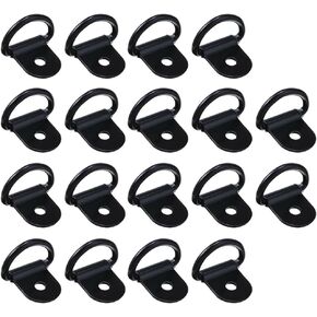 Black D Rings Anchor Lashing Ring, D-Ring Tie Downs, for Car Truck Trailer Cargo RV Boats (Black 36 Pcs) (Black 18 Pcs)