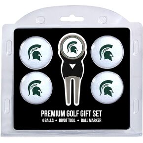 Team Golf NCAA Regulation Size Golf Balls (4 Count) & Divot Tool with Removable Double-Sided Magnetic Marker