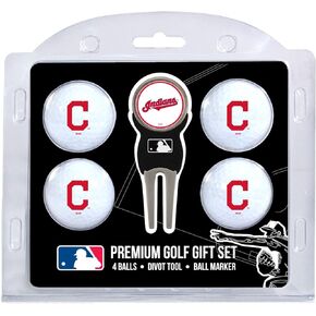 Team Golf MLB Regulation Size Golf Balls (4 Count) & Divot Tool with Removable Double-Sided Magnetic Marker