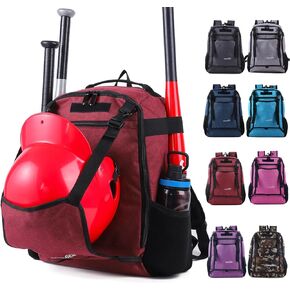 Youth Baseball bag softball Bat bag& backpack, T-Ball & Softball Equipment for Youth,Holds 2 Bats,Water Bottel,Helmet, Gloves, Cleats, Helmet Holder and Includes Fence Hook