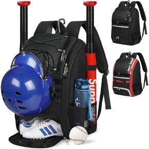 SDYSM Baseball Bag for Youth Adult, Large Lightweight Softball Bag with Shoe Compartment and Helmet Holder, Waterproof Baseball Bat Backpack with Fence Hook