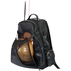 UNISTRENGH Professional Equestrian Backpack with Concealed Mesh Helmet Holder Waterproof Horse Riding Boots Bag