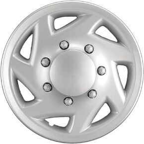 Premium Quality 16" Silver Hubcap/Wheel Cover fits Ford Van, One Piece Heavy Duty Construction (ONE Single Hubcap)