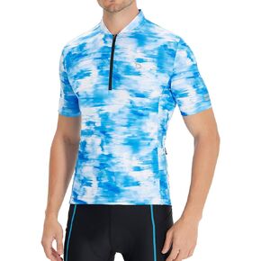 BALEAF Men's Cycling Jersey Short Sleeve Half Zip Bike Shirts Road Biking Tops 4 Rear Pockets UPF 50+