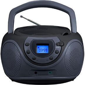 hPlay Gummy P16 Portable CD Player Boombox AM FM Digital Tuning Radio, Aux Line-in, Headphone Jack, Foldable Carrying Handle (Lime)