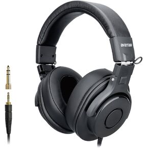 HXW DMH10 Electric Drum Headphones Over-Ear Wired Studio Monitor Headsets for Drummer, with Deep Bass, Noise Isolation, 3.5mm Jack 1/4" Adapter, 3m Long Cable