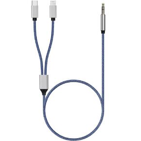 YEAOI USB C to 3.5mm Car Audio Aux Jack Cable for iPhone 15/15 Plus/15 Pro/15 Pro Max, Aux Cord for iPhone 14 13 12 11, Blue