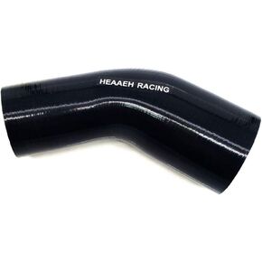 45 Degree ID 2.0 Inch To 2.5 Inch 4Ply Elbow Reducer Silicone Hose Coupler Black (51-63MM)