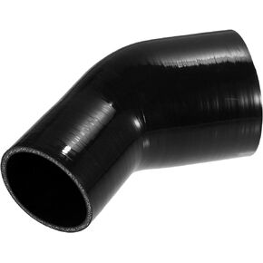 X AUTOHAUX 45 Degree 2.0 Inch to 2.5 Inch ID 4Ply Car Elbow Reducer Silicone Hose Coupler Intercooler Tube Intake Piping Black 51-63mm
