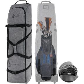 WOLT | Golf Travel Bag with Anti-Impact Support System - Soft Padded Golf Travel Case for Airlines, 900D Heavy Duty Oxford Fabric Golf Travel Cover with Wheels