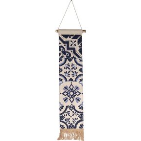 Foreside Home & Garden Multicolor Cotton Tile Pattern Hanging Wall Decor, Décor