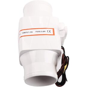 Air Blower Fan,3inch in-Line Marine Bilge Air Blower Strong Ventilation Fan,for Yacht Boat RV,White(12V)